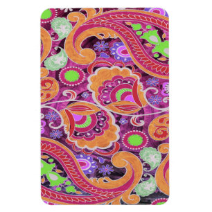 Funky Paars Abstract Retro Paisley Pattern Magneet