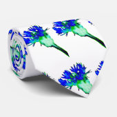 Funky Paars Blue Corn Flower Pattern Stropdas (Opgerold)