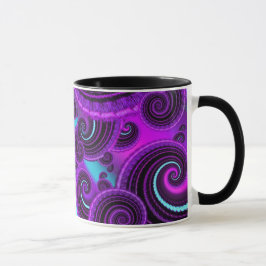 Funky Paars Swirl Fractal Art Pattern Mok