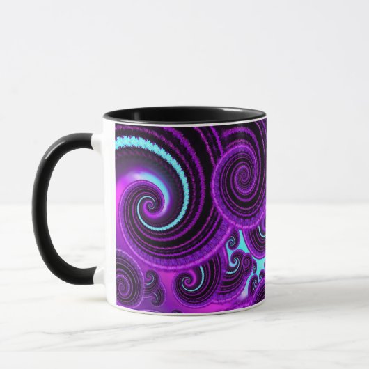 Funky Paars Swirl Fractal Art Pattern Mok (Links)
