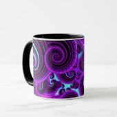 Funky Paars Swirl Fractal Art Pattern Mok (Voorkant links)