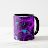Funky Paars Swirl Fractal Art Pattern Mok (Voorkant rechts)