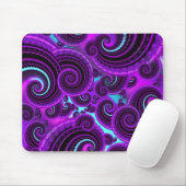 Funky Paars Swirl Fractal Art Pattern Muismat (Met muis)