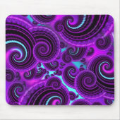Funky Paars Swirl Fractal Art Pattern Muismat (Voorkant)