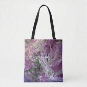 Funky Paarse Abstracte Art Bag Tote Bag (Voorkant)