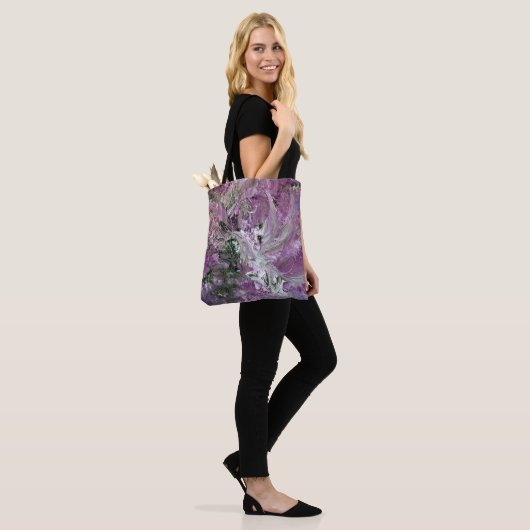 Funky Paarse Abstracte Art Bag Tote Bag (Op model)