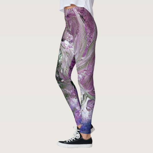 Funky Paarse Abstracte Leggings (Links)
