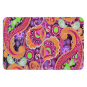 Funky Paarse Abstracte Retro Paisley Pattern Magneet (Horizontaal)