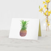 Funky Paarse Ananas Jouw tekst Wenskaart Kaart (Gele Bloem)