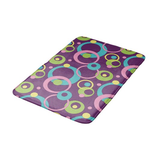 Funky Paarse Circles Bath Mat (Gekanteld)