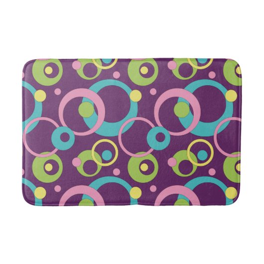 Funky Paarse Circles Bath Mat (Voorkant)