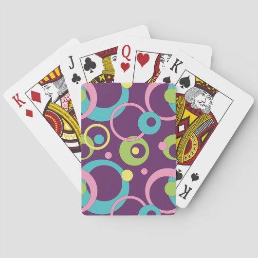 Funky Paarse Circles Classic Speelkaarten (Achterkant)