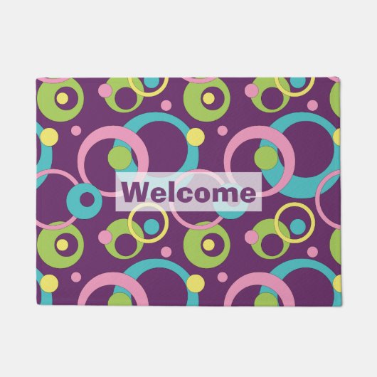 Funky Paarse Circles Doormat Deurmat (Voorkant)