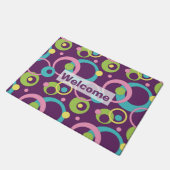 Funky Paarse Circles Doormat Deurmat (Schuin)
