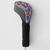 Funky Paarse Circles Driver Hoesje Golfheadcover (Schuin)