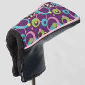 Funky Paarse Circles Putter Hoesje Golfheadcover (3/4 voorkant)