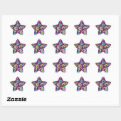 Funky Paarse Circles Ster Sticker (Vel)