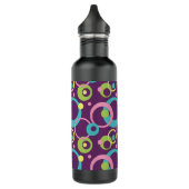 Funky Paarse Circles Water Fles (Links)