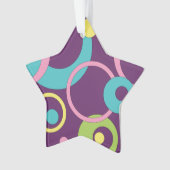 Funky Paarse Cirkels Acryl Ornament (voorkant)