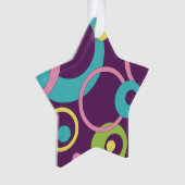 Funky Paarse Cirkels Acryl Ornament (voorkant)