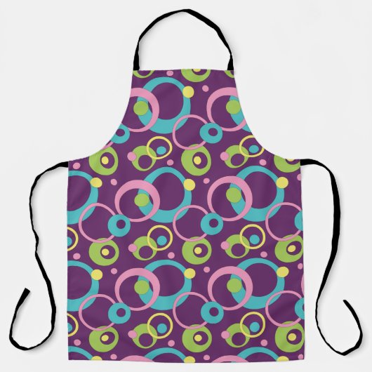 Funky Paarse cirkels all-over print Schort (Voorkant)