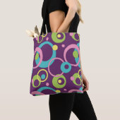 Funky Paarse cirkels all-over-print tas (Dichtbij)