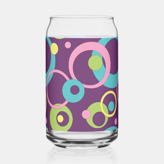 Funky Paarse Cirkels Blikvorm Glas (Voorkant)