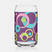 Funky Paarse Cirkels Blikvorm Glas (Achterkant)