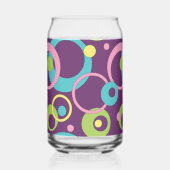 Funky Paarse Cirkels Blikvorm Glas (Links)