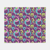 Funky Paarse cirkels fleece deken (Voorkant (Horizontaal))