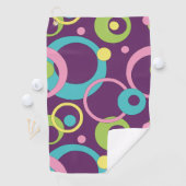 Funky Paarse cirkels golfhanddoek (Insitu)