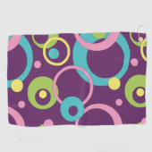 Funky Paarse cirkels golfhanddoek (Horizontaal)