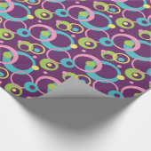 Funky Paarse Cirkels Inpakpapier (Hoek)