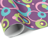 Funky Paarse Cirkels Inpakpapier (Rol Hoek)