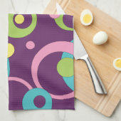 Funky Paarse Cirkels Keukenhanddoek (Quarter Fold)