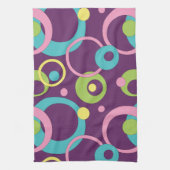 Funky Paarse Cirkels Keukenhanddoek (Verticaal)