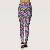Funky Paarse cirkels Leggings (Achterkant)
