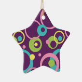 Funky Paarse cirkels Ornament (Rechts)
