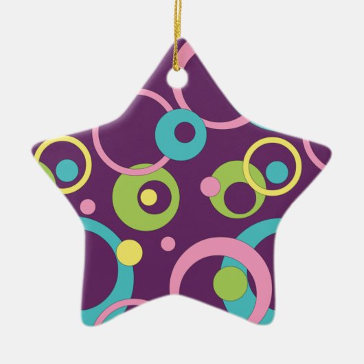 Funky Paarse cirkels Ornament (Voorkant)