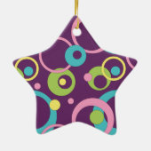 Funky Paarse cirkels Ornament (Achterkant)