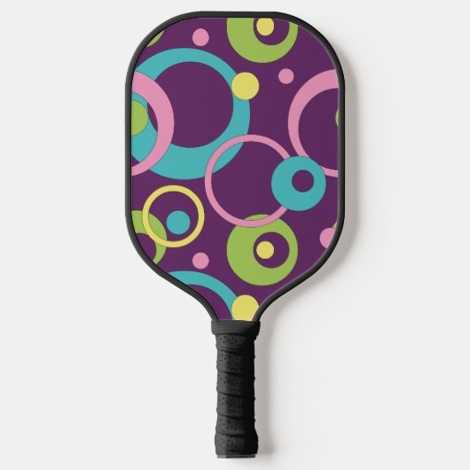 Funky Paarse cirkels Pickleball Paddle (Voorkant)