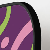 Funky Paarse cirkels Pickleball Paddle (Links Detail)