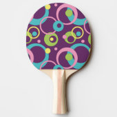 Funky Paarse Cirkels Ping Pong Batje (Achterkant)