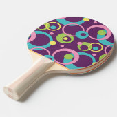 Funky Paarse Cirkels Ping Pong Batje (Voorkant Gekanteld)