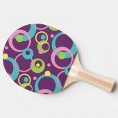 Funky Paarse Cirkels Ping Pong Batje (Zijkant)