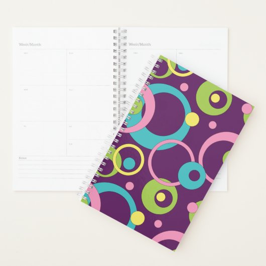 Funky Paarse Cirkels Planner (Display)