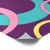 Funky Paarse cirkels Poster (Hoek)