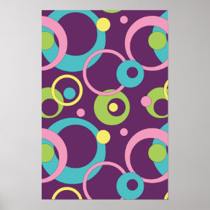 Funky Paarse cirkels Poster