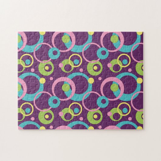 Funky Paarse cirkels puzzel (Horizontaal)
