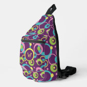 Funky Paarse Cirkels Sling Bag (Rechterhoek)